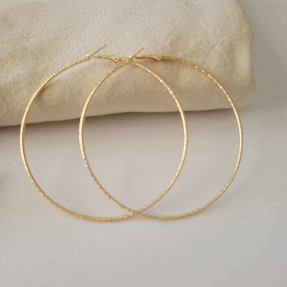 Jewelry - 7/$35 Gold Color Large Classic Hoop Earrings Large Gold Hoops Gold Hoop Earrings